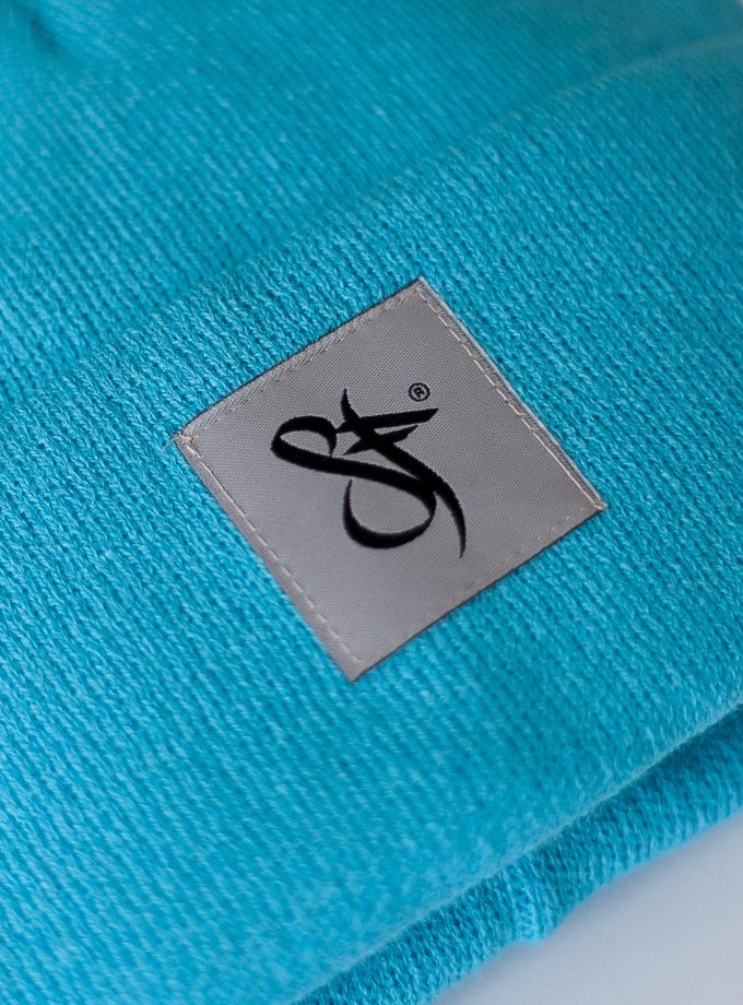 SF Tag Beanie Hat Skyblue