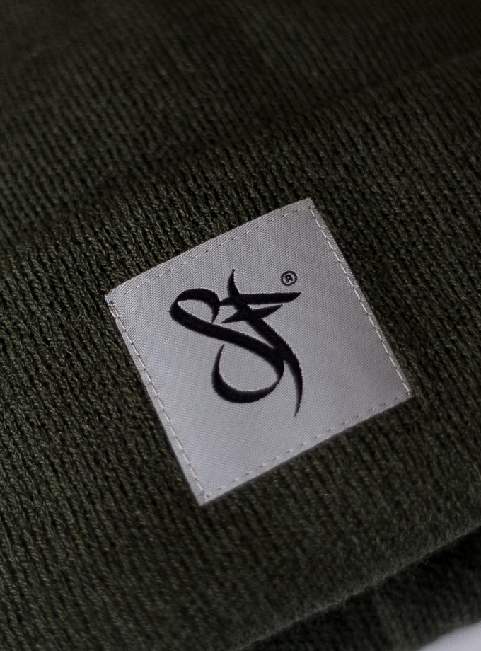 SF Tag Beanie Hat Concrete Green