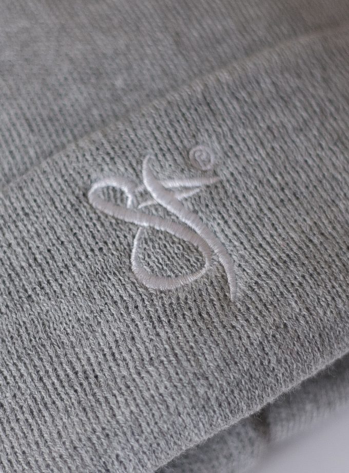 SF Embroidery Beanie grey/white