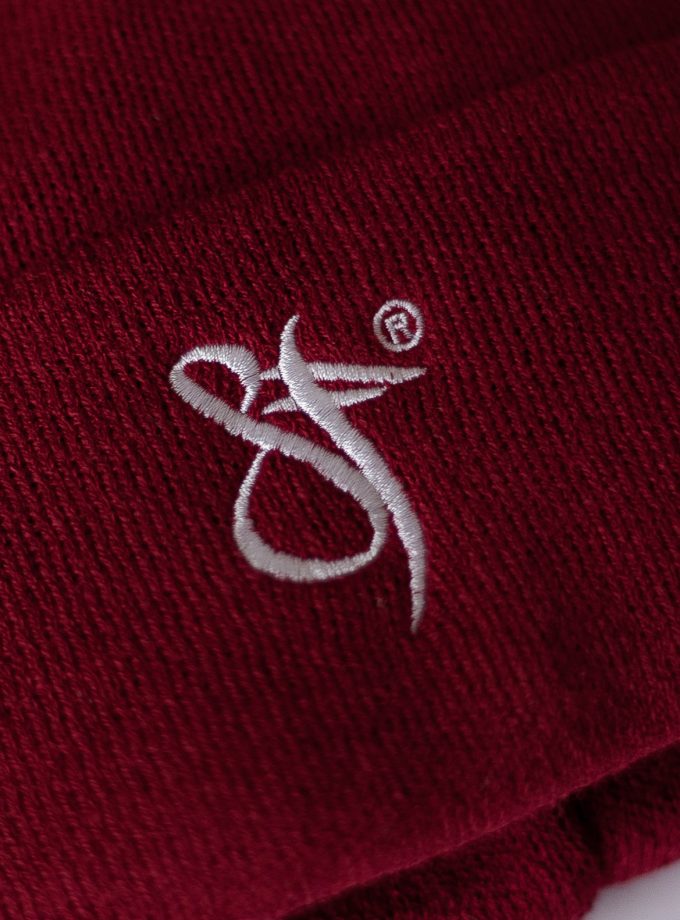 SF Embroidery Beanie Hat red/white
