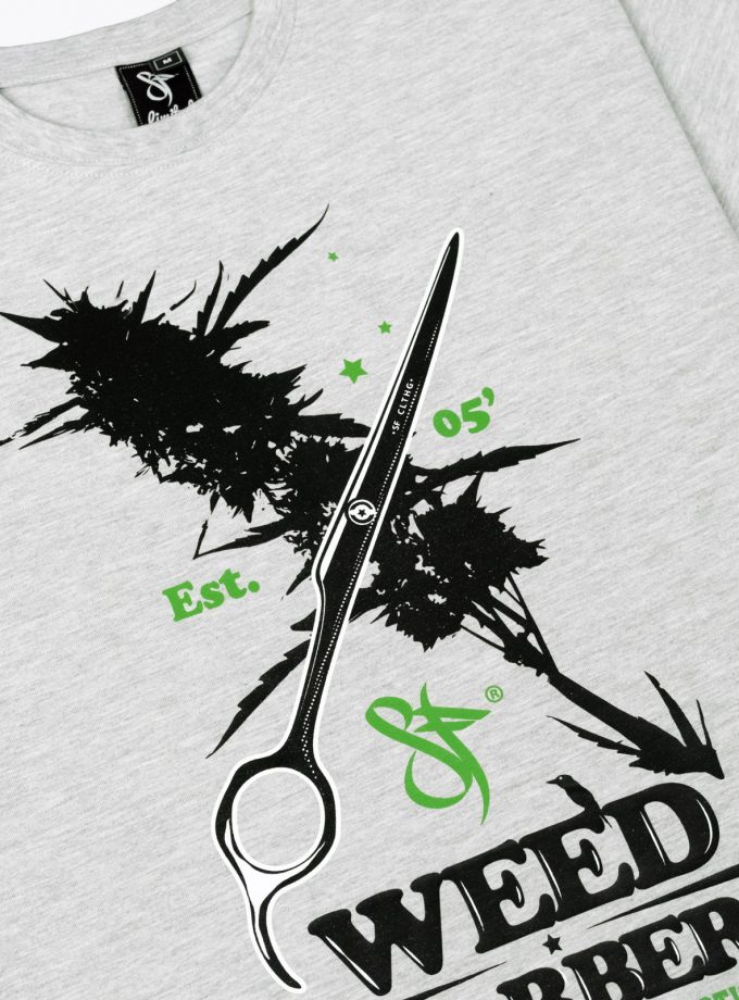 Weed Barber Tee Sports Grey