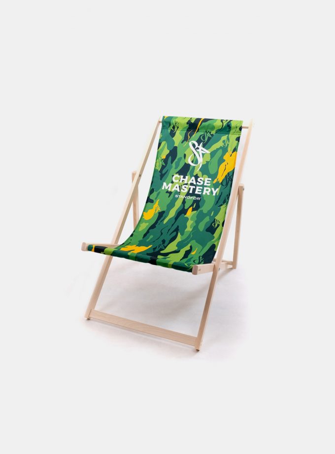 Wooden Garden Folding Chair-Platan Jungle Original Pattern