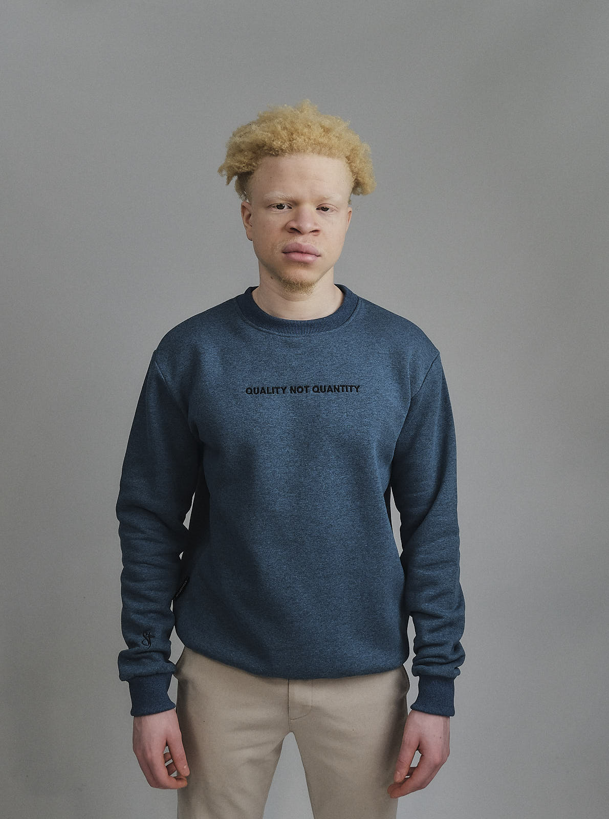 Quality Not Quantity Sweatshirt Melange Blue 2 Quality Not Quantity Sweatshirt Melange Blue Quality Not Quantity Sweatshirt Melange Blue - Image 2