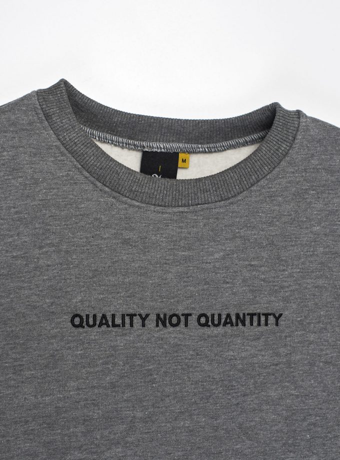 Quality Not Quantity Sweatshirt Melange Grey