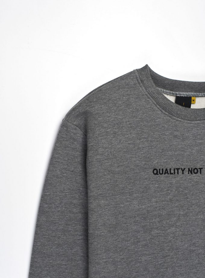 Quality Not Quantity Sweatshirt Melange Grey