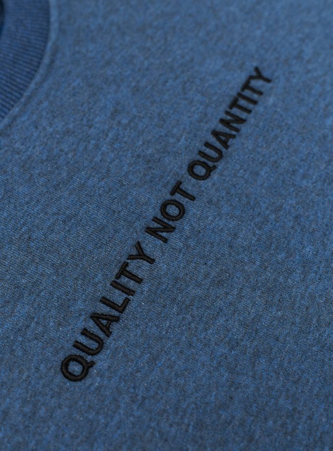 Quality Not Quantity Sweatshirt Melange Blue