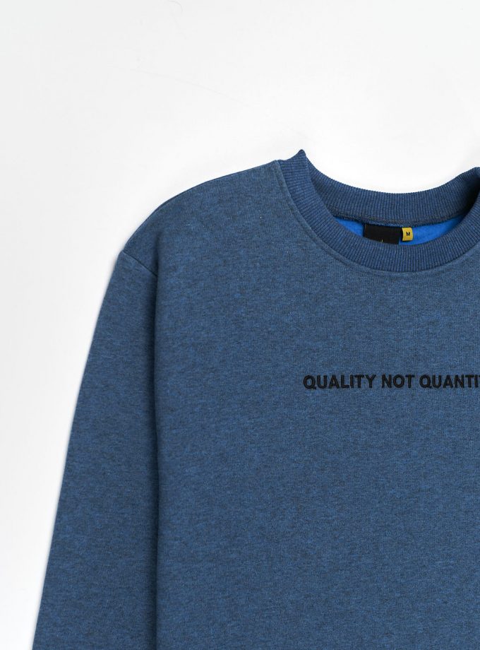 Quality Not Quantity Sweatshirt Melange Blue