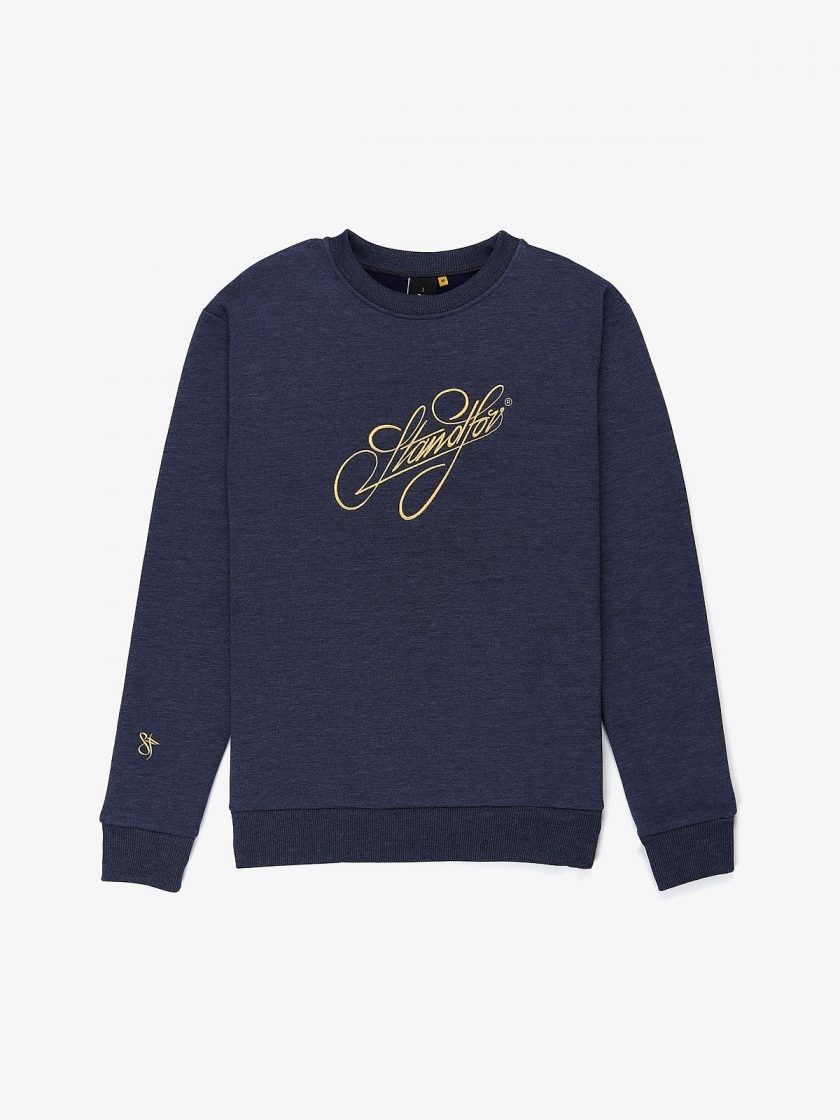 Signature Sweatshirt in Jeans color flat photography